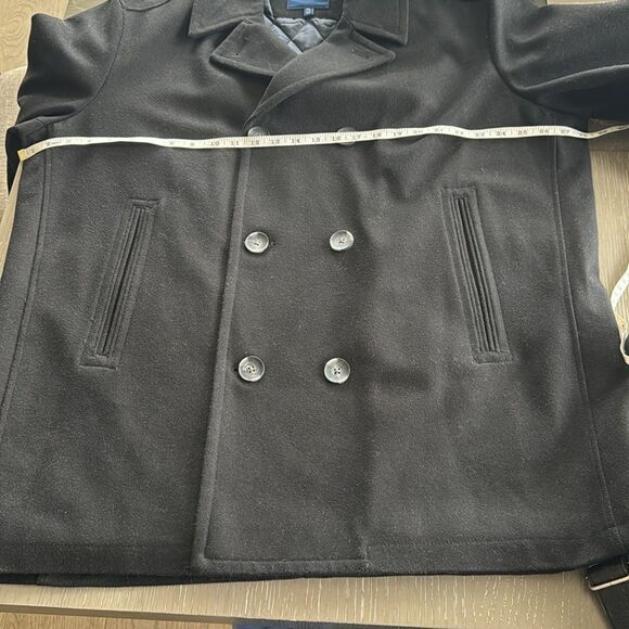 NAUTICA Classic Wool Blend Black Coat Men’s Size XXL Button Up Lined Peacoat - Picture 7 of 12